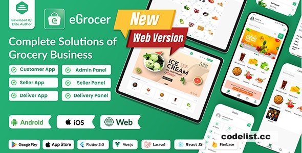 eGrocer v1.8.0 - Online Multi Vendor Grocery Store, eCommerce Marketplace Flutter Full App with Admin Panel - nulled » Premium Scripts, Plugins & Mobile