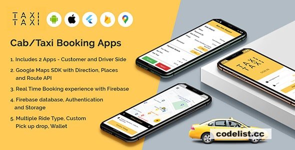 Taxi Taxi - Flutter Cab/Taxi Booking Apps - 31 May 2023 » Premium Scripts, Plugins & Mobile