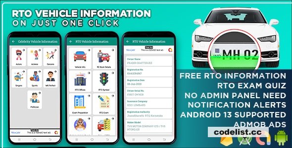 RTO Vehicle Information Android App - RTO Vehicle Info App , Vehicle Information Tracker | Admob Ads » Premium Scripts, Plugins & Mobile