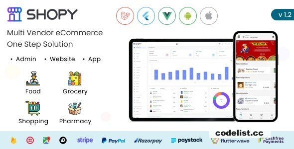 Shopy - Multivendor eCommerce, Food, Grocery, Pharmacy Delivery Flutter App + Admin & Website » Premium Scripts, Plugins & Mobile