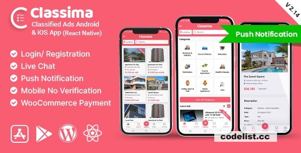 Classima v2.52.4 - Classified ads Android & iOS App » Premium Scripts, Plugins & Mobile