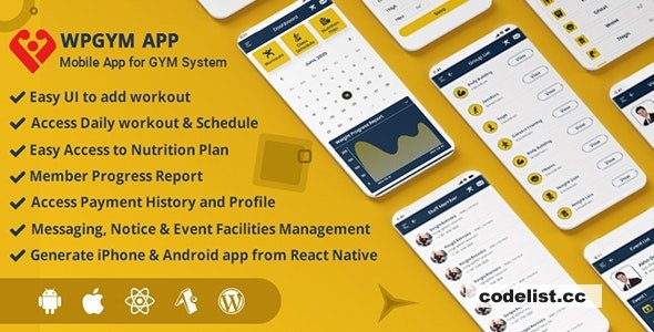 WPGYM App v2.0.4 ᄄC Mobile App for Wordpress Gym System » Premium Scripts, Plugins & Mobile