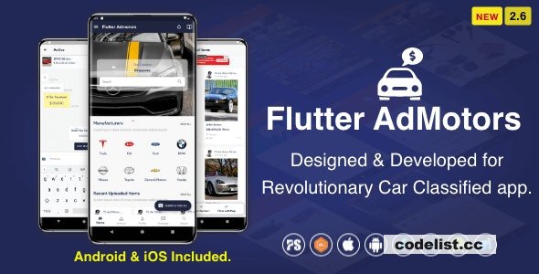 Flutter AdMotors For Car Classified BuySell iOS and Android App with Chat v2.6 » Premium Scripts, Plugins & Mobile