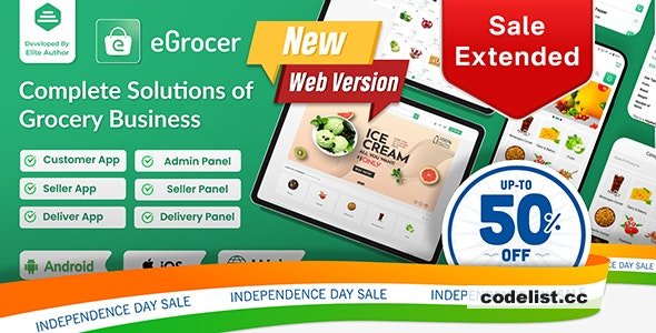 eGrocer v2.0.2 - Online Multi Vendor Grocery Store, eCommerce Marketplace Flutter Full App with Admin Panel - nulled » Premium Scripts, Plugins & Mobile