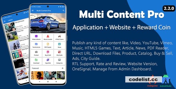Multi Content Pro (Application and Website) v2.2.0 » Premium Scripts, Plugins & Mobile