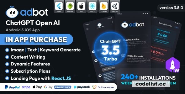 AdBot v3.8.0 - ChatGPT Open AI Android and iOS App &raquo; Premium Scripts, Plugins &amp; Mobile