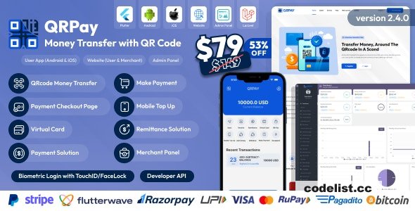 QRPay v2.5.0 - Money Transfer with QR Code Full Solution - nulled &raquo; Premium Scripts, Plugins &amp; Mobile
