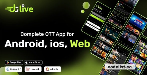 DTLive v1.5 - Flutter App (Android - iOS - Website ) Movies - TV Series - Live TV - OTT - Admin Panel &raquo; Premium Scripts, Plugins &amp; Mobile