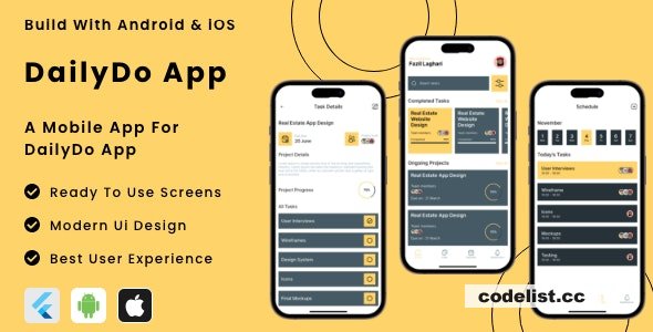 DailyDo App v1.0 - Online Daily Task Manager App Flutter | Android | iOS Mobile App Template &raquo; Premium Scripts, Plugins &amp; Mobile