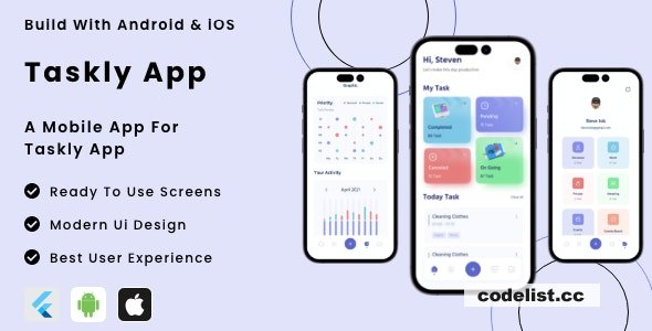 Taskly App v1.0 - Flutter Mobile App Template &raquo; Premium Scripts, Plugins &amp; Mobile