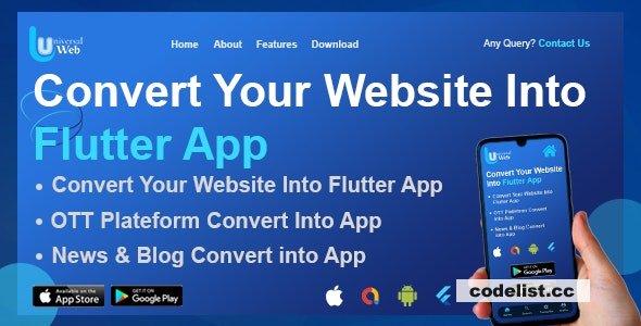 UniversalWeb - Convert Website to a Flutter App  - 8 April 2023 &raquo; Premium Scripts, Plugins &amp; Mobile