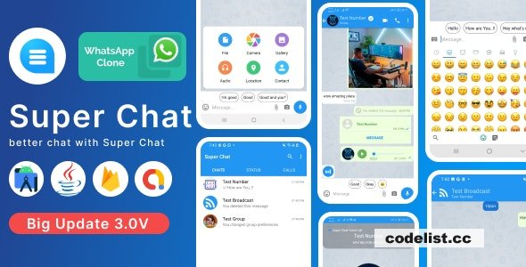 Super Chat v3.1 - Android Chatting App with Group Chats and Voice/Video Calls - Whatsapp Clone » Premium Scripts, Plugins & Mobile