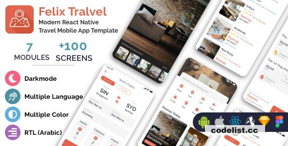 Felix Travel v1.1.11 - mobile React Native travel app template » Premium Scripts, Plugins & Mobile