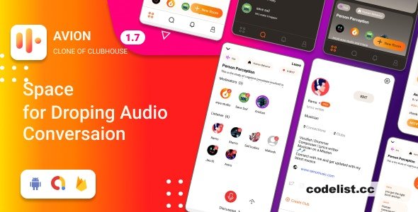 Avion v1.7 - Social Audio App Clone of Clubhouse social networking app with admob » Premium Scripts, Plugins & Mobile