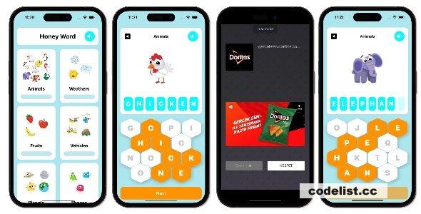 Honey Word Puzzle Game - SwiftUI Full iOS Game For Kids » Premium Scripts, Plugins & Mobile