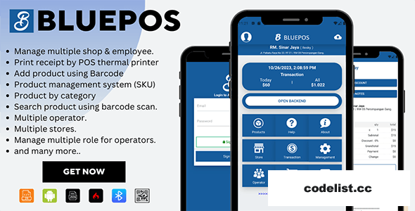 BLUEPOS v1.1 - Android Mobile Point of sale (POS) With Admin Backend API » Premium Scripts, Plugins & Mobile