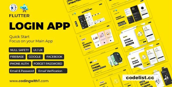 Pro Flutter Login App, Frontend, Backend, Firebase - Modern Minimal Flutter App for any Application » Premium Scripts, Plugins & Mobile