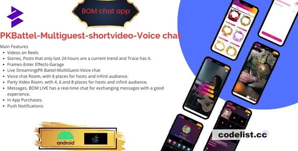 BOMChat v1.0 - Social Media ,short Video,live streaming,Pk battel with admin pane » Premium Scripts, Plugins & Mobile