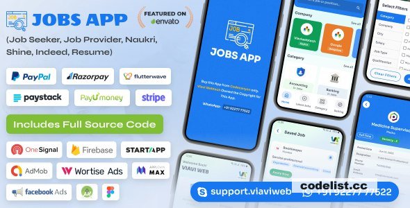 Android Jobs App (Job Seeker, Job Provider, Naukri, Shine, Indeed, Resume) v2.1 - nulled » Premium Scripts, Plugins & Mobile