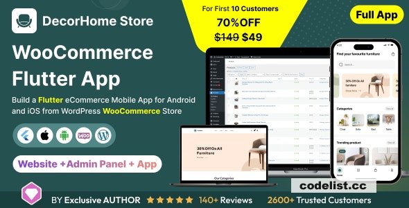 DecorHome App v1.0 - Online Furniture Selling in Flutter 3.x (Android, iOS) with WooCommerce Full App » Premium Scripts, Plugins & Mobile