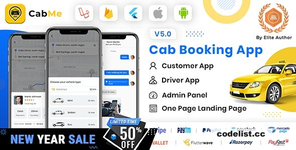 CabME v5.1 - Flutter Complete Taxi app - Taxi Booking Solution » Premium Scripts, Plugins & Mobile