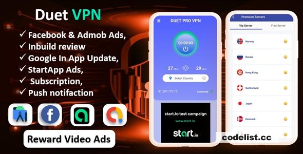 Duet Pro VPN App v8.0 - Secure VPN App & Fast VPN » Premium Scripts, Plugins & Mobile