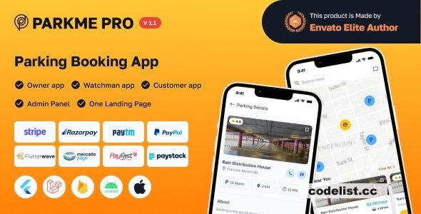 ParkMePRO v1.3 - Flutter Complete Car Parking App with Owner and WatchMan app » Premium Scripts, Plugins & Mobile