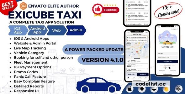 Exicube Taxi App v4.2.0 » Premium Scripts, Plugins & Mobile