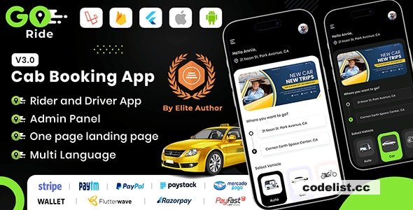 GORIDE v5.1 - InDriver Clone - Flutter Complete Taxi Booking Solution with Bidding Option » Premium Scripts, Plugins & Mobile