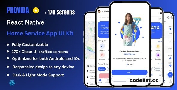 Provida Pro - Home Service & House Cleaning React Native Expo Ui Kit » Premium Scripts, Plugins & Mobile