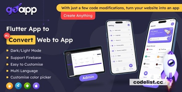 GoApp for Web to App Convertor Flutter + Admin Panel v1.0 &raquo; Premium Scripts, Plugins &amp; Mobile