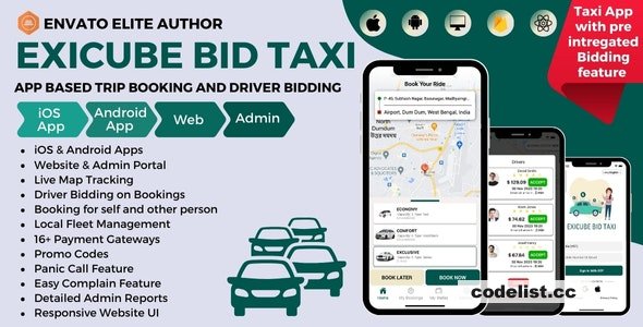Exicube Bid Taxi App v4.2.0 » Premium Scripts, Plugins & Mobile