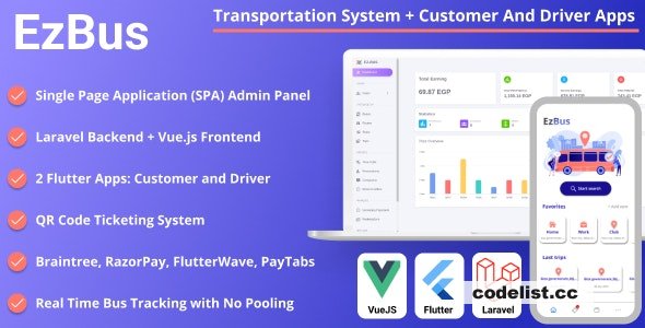 EZBus v2.2 - Transportation Management Solution - Two Flutter Apps + Backend + Admin panel » Premium Scripts, Plugins & Mobile