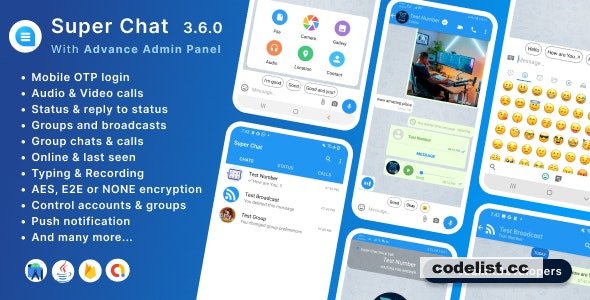 Super Chat v3.6.1 - Android Chatting App with Group Chats and Voice/Video Calls - Whatsapp Clone » Premium Scripts, Plugins & Mobile
