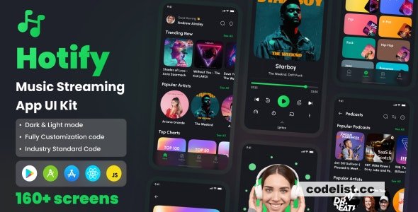Hotify v1.0 - Music Streaming App React Native CLI Ui Kit &raquo; Premium Scripts, Plugins &amp; Mobile