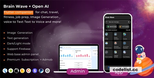 Brain Wave v1.0 - Powerful ChatGPT , Writing Assistant , Image Generator , Complete Flutter App » Premium Scripts, Plugins & Mobile