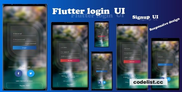 Flutter Login and Signup UI -responsive template -beautiful design v1.0 &raquo; Premium Scripts, Plugins &amp; Mobile
