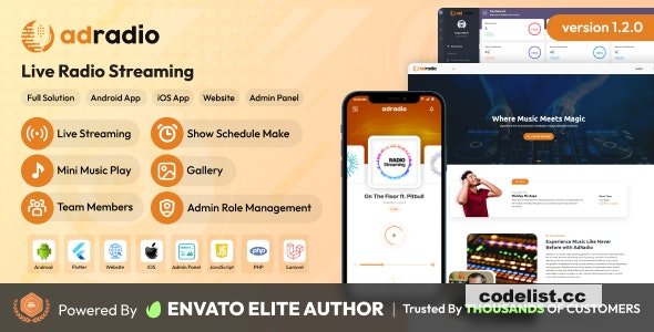 AdRadio v1.2.0 - Live Radio Streaming Website and Apps with Admin Panel - nulled » Premium Scripts, Plugins & Mobile