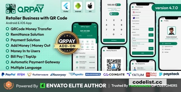 QRPay Agent v4.7.0 - Retailer Business with QR Code Android and iOS App » Premium Scripts, Plugins & Mobile