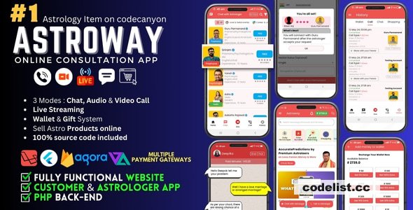 Astroway v2.1.3 - Astrology Consultations, Chat, Audio/Video Calls, Live Streaming » Premium Scripts, Plugins & Mobile