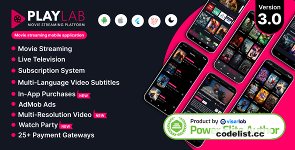 PlayLab v3.1 - Cross Platform on Demand Movie Streaming Mobile Application - nulled » Premium Scripts, Plugins & Mobile
