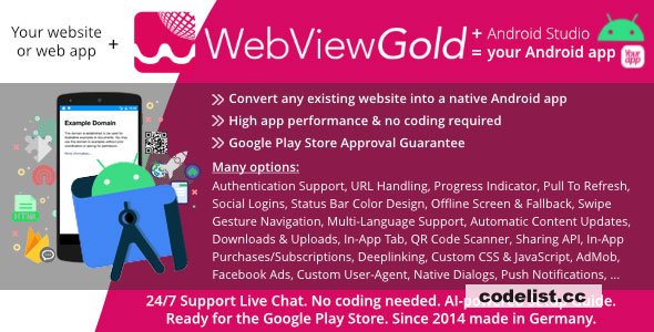 WebViewGold for Android v15.5 - Convert website to Android app - nulled &raquo; Premium Scripts, Plugins &amp; Mobile