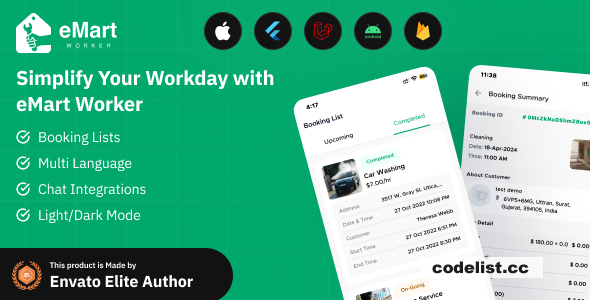 eMart - Worker / Service Man app for On-Demand Service v2.0 » Premium Scripts, Plugins & Mobile
