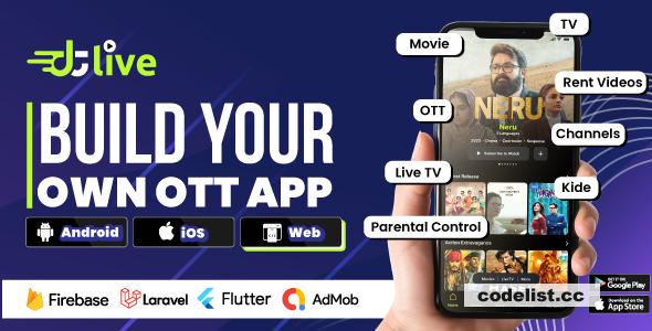 DTLive v1.6 - Movie, TV Show, OTT, Live TV, Streaming Flutter App (Android, iOS, Web) with Admin Panel » Premium Scripts, Plugins & Mobile