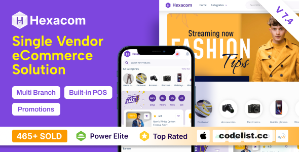 Hexacom v7.4 - single vendor eCommerce App with Website, Admin Panel and Delivery boy app - nulled » Premium Scripts, Plugins & Mobile