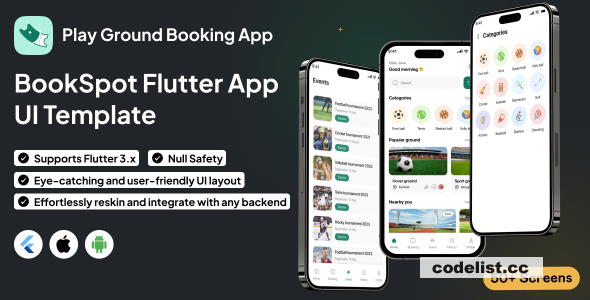 BookSpot UI Template v1.0 - Play Ground Booking App » Premium Scripts, Plugins & Mobile