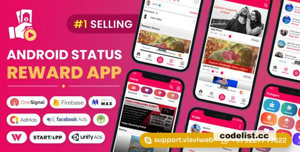 Android Status App With Reward Point (Lucky Wheel, Video, GIF, Quotes &amp; Image) v14.0  - nulled &raquo; Premium Scripts, Plugins &amp; Mobile