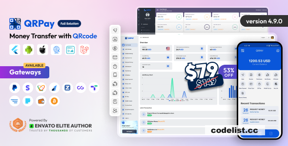 QRPay v4.9.0 - Money Transfer with QR Code Full Solution - nulled » Premium Scripts, Plugins & Mobile