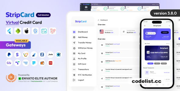 StripCard v3.8.0 - Virtual Credit Card Full Solution - nulled » Premium Scripts, Plugins & Mobile