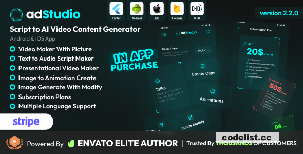 adStudio v2.2.0 - Script to Video Content Generator Android and iOS App » Premium Scripts, Plugins & Mobile